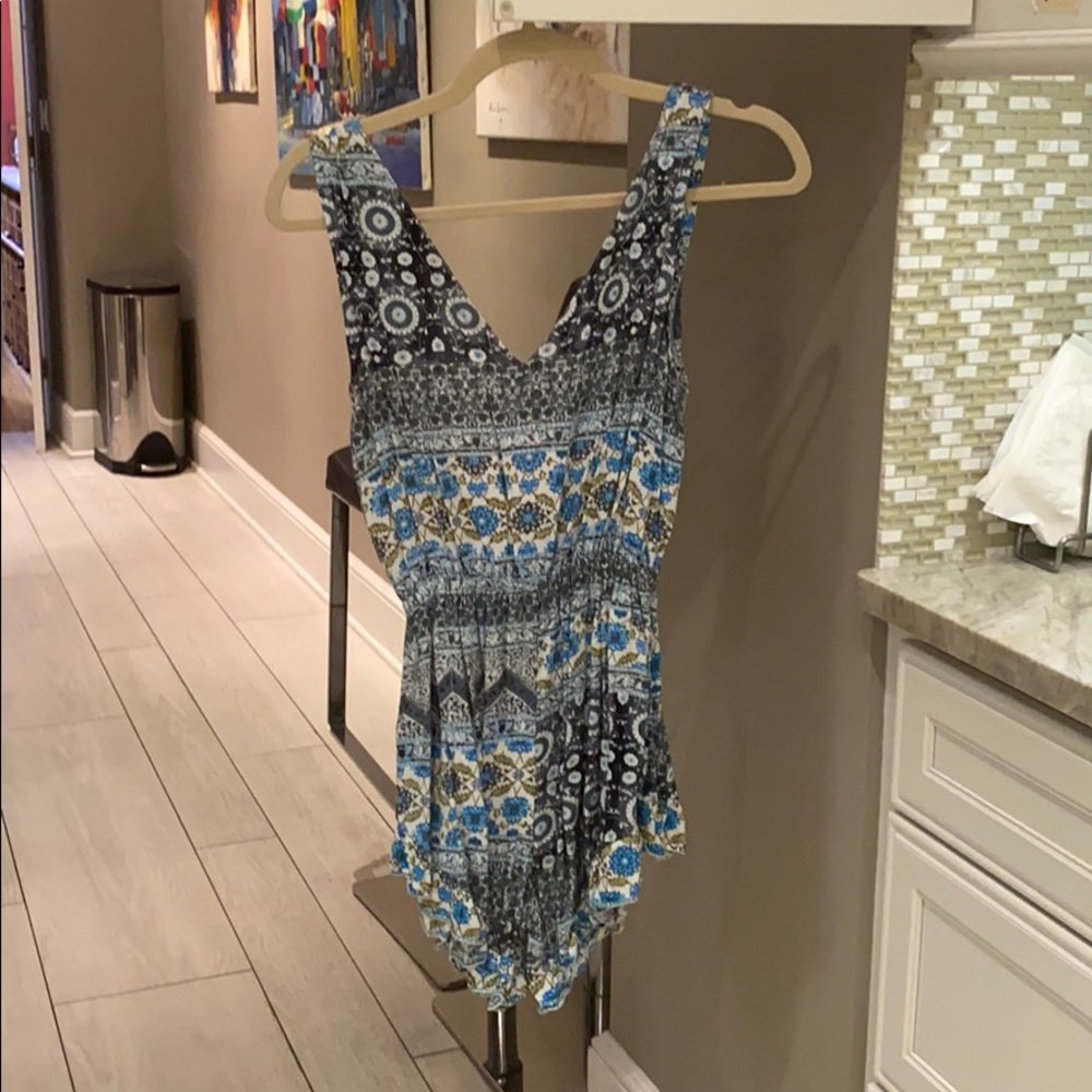 Blue tank romper